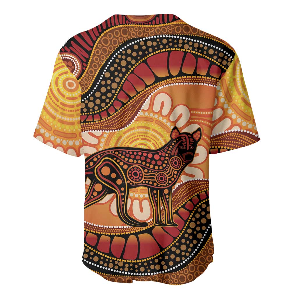 Indigenous Dingo Australia Baseball Jersey Australian Aboriginal Art Proud