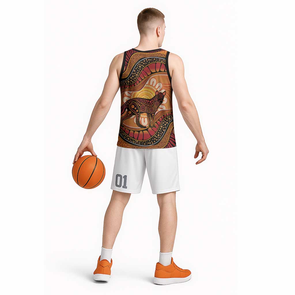 Indigenous Dingo Australia Basketball Jersey Australian Aboriginal Art Proud