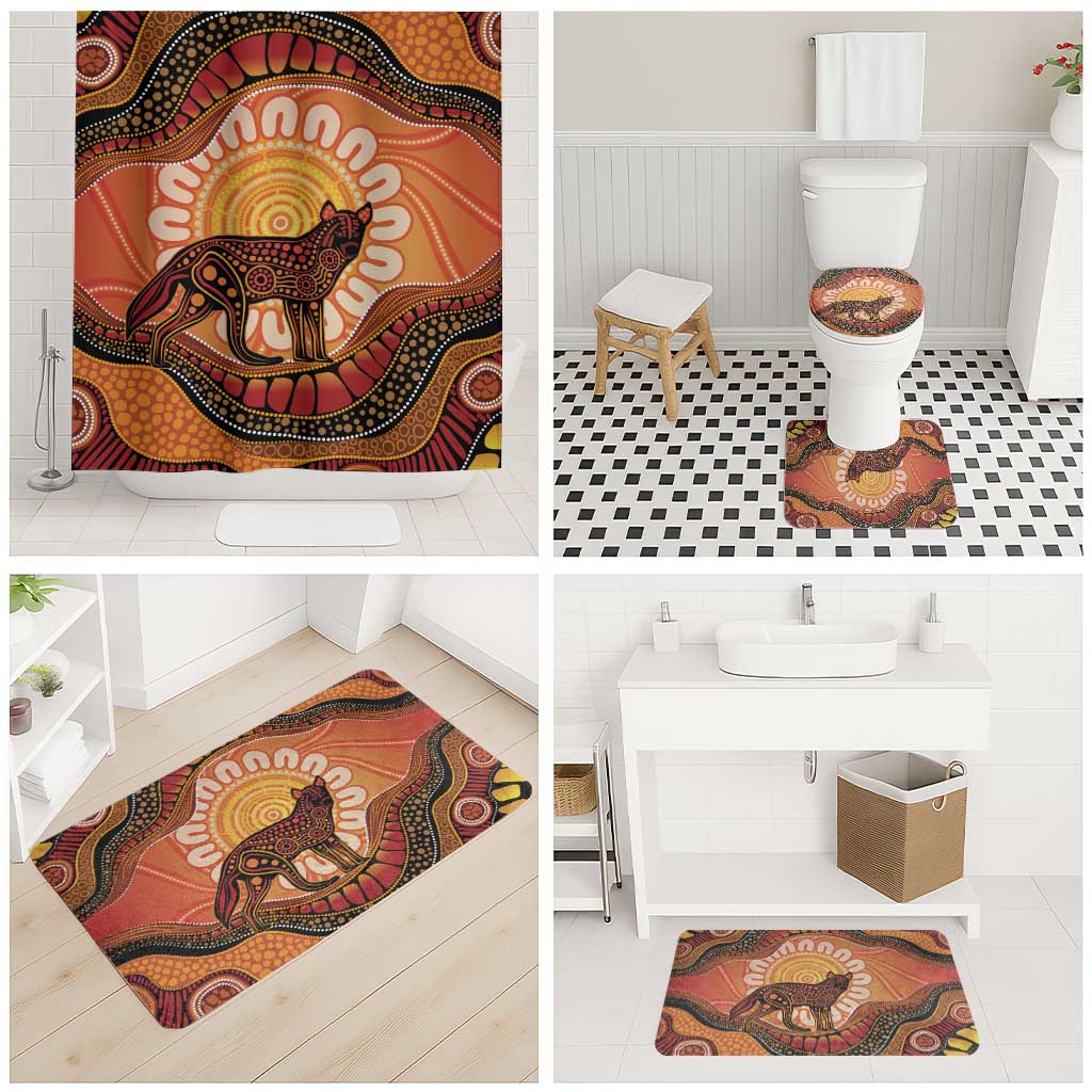 Indigenous Dingo Australia Bathroom Set Australian Aboriginal Art Proud