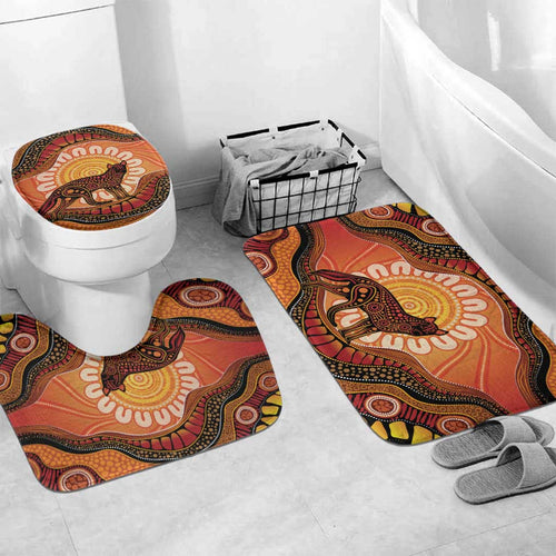 Indigenous Dingo Australia Bathroom Set Australian Aboriginal Art Proud
