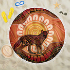 Indigenous Dingo Australia Beach Blanket Australian Aboriginal Art Proud
