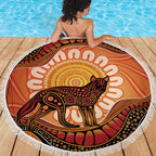 Indigenous Dingo Australia Beach Blanket Australian Aboriginal Art Proud