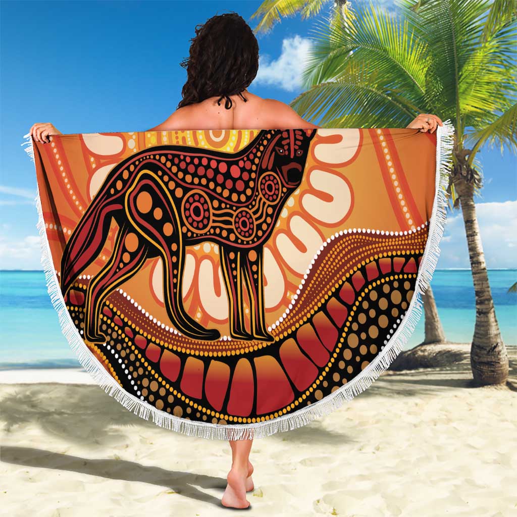 Indigenous Dingo Australia Beach Blanket Australian Aboriginal Art Proud