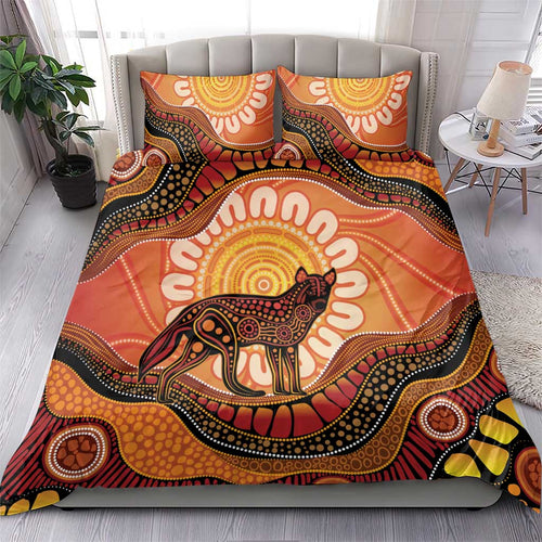 Indigenous Dingo Australia Bedding Set Australian Aboriginal Art Proud