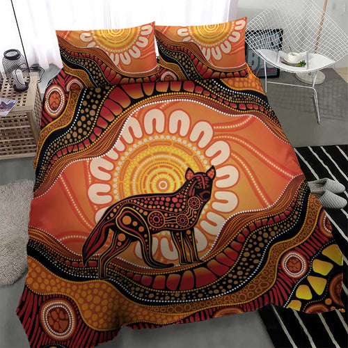 Indigenous Dingo Australia Bedding Set Australian Aboriginal Art Proud