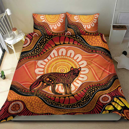 Indigenous Dingo Australia Bedding Set Australian Aboriginal Art Proud