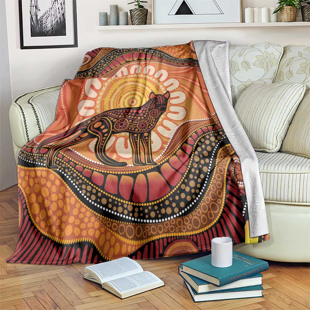 Indigenous Dingo Australia Blanket Australian Aboriginal Art Proud