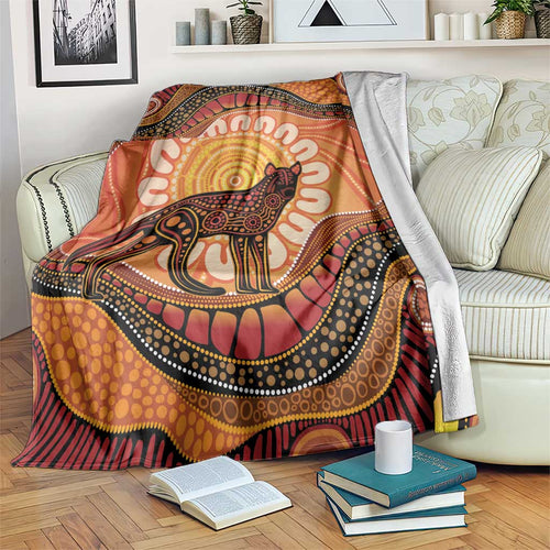 Indigenous Dingo Australia Blanket Australian Aboriginal Art Proud