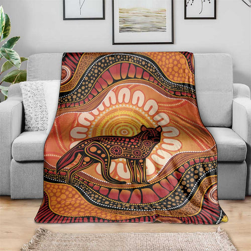 Indigenous Dingo Australia Blanket Australian Aboriginal Art Proud