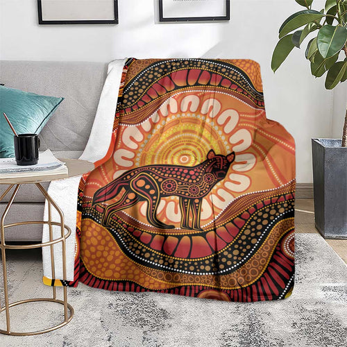 Indigenous Dingo Australia Blanket Australian Aboriginal Art Proud