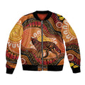 Indigenous Dingo Australia Bomber Jacket Australian Aboriginal Art Proud