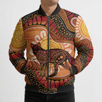 Indigenous Dingo Australia Bomber Puffer Jacket Australian Aboriginal Art Proud