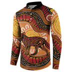 Indigenous Dingo Australia Button Sweatshirt Australian Aboriginal Art Proud