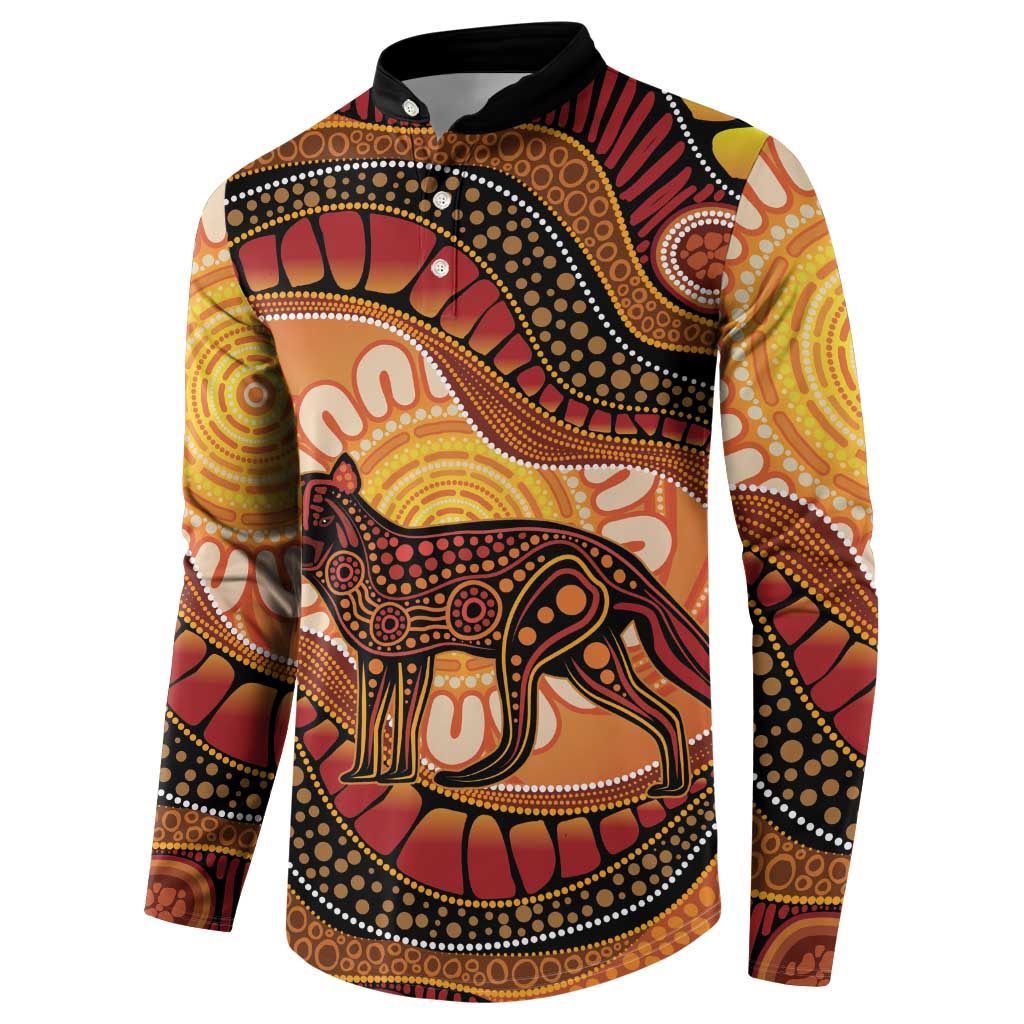 Indigenous Dingo Australia Button Sweatshirt Australian Aboriginal Art Proud