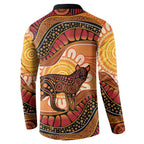Indigenous Dingo Australia Button Sweatshirt Australian Aboriginal Art Proud