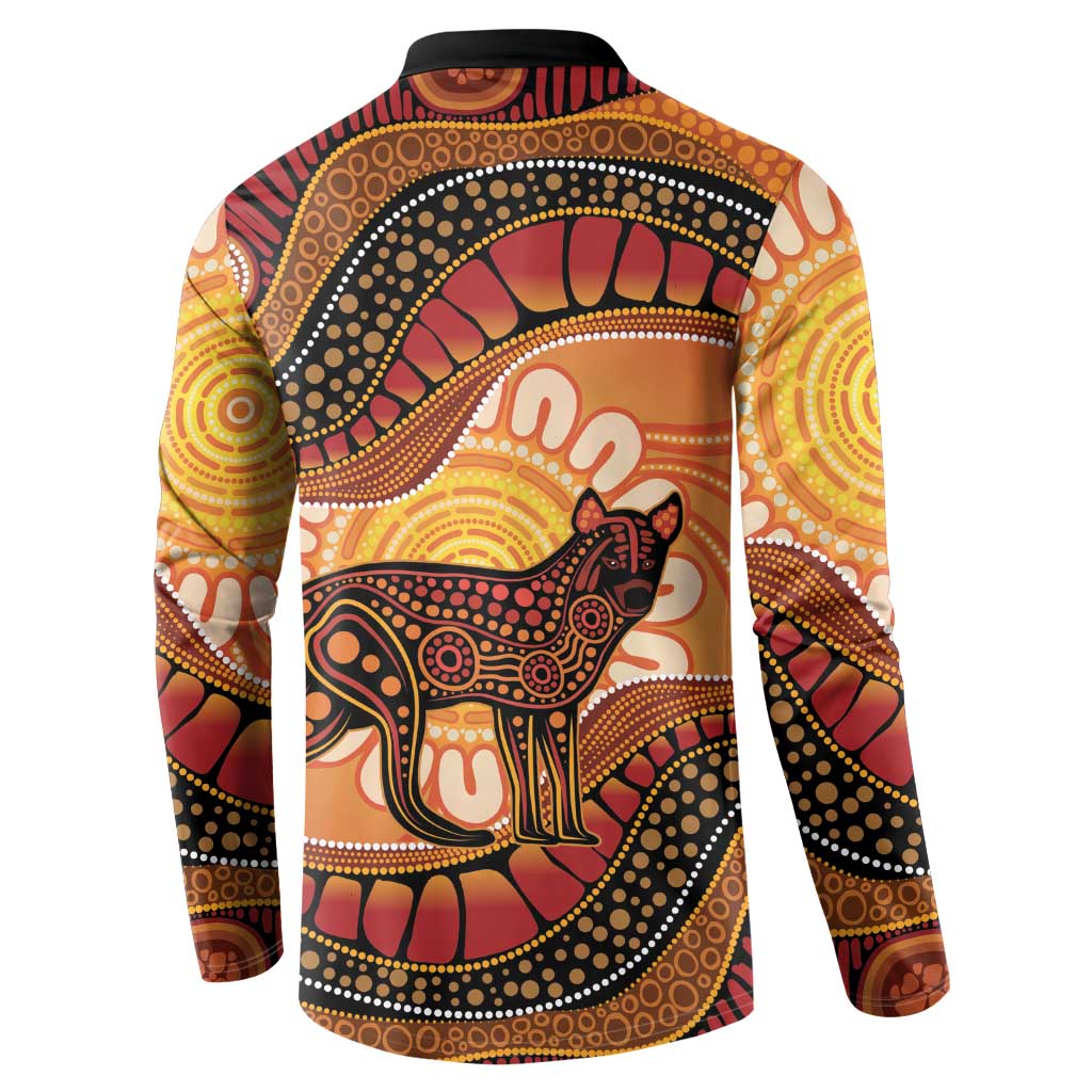 Indigenous Dingo Australia Button Sweatshirt Australian Aboriginal Art Proud