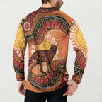 Indigenous Dingo Australia Button Sweatshirt Australian Aboriginal Art Proud
