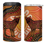 Indigenous Dingo Australia 4 in 1 Can Cooler Tumbler Australian Aboriginal Art Proud