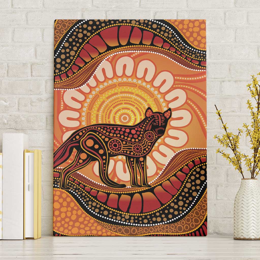 Indigenous Dingo Australia Canvas Wall Art Australian Aboriginal Art Proud