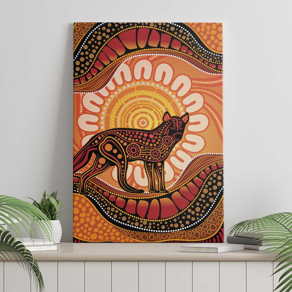 Indigenous Dingo Australia Canvas Wall Art Australian Aboriginal Art Proud