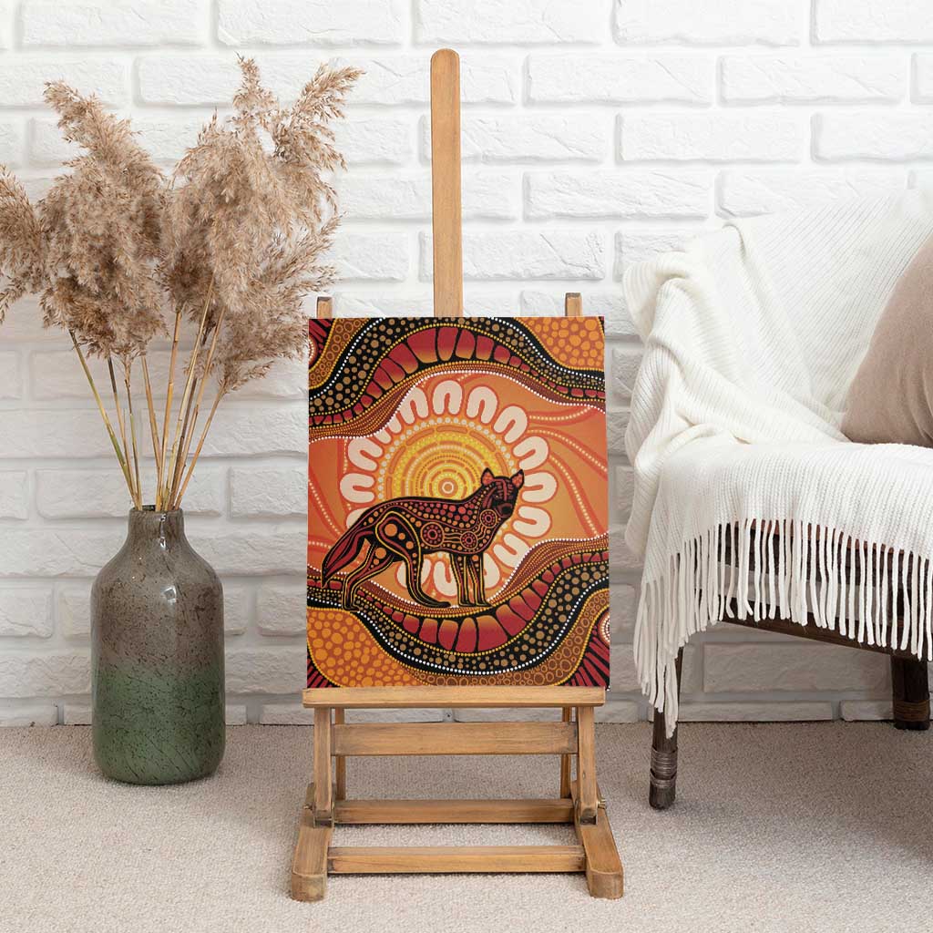 Indigenous Dingo Australia Canvas Wall Art Australian Aboriginal Art Proud