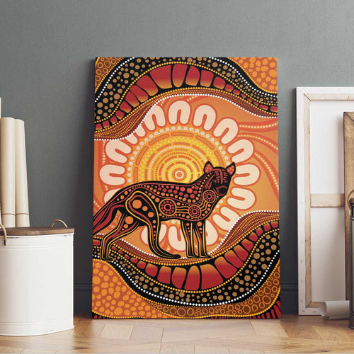 Indigenous Dingo Australia Canvas Wall Art Australian Aboriginal Art Proud