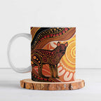 Indigenous Dingo Australia Ceramic Mug Australian Aboriginal Art Proud