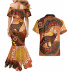 Indigenous Dingo Australia Couples Matching Mermaid Dress and Hawaiian Shirt Australian Aboriginal Art Proud