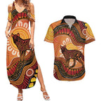 Indigenous Dingo Australia Couples Matching Summer Maxi Dress and Hawaiian Shirt Australian Aboriginal Art Proud
