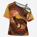 Indigenous Dingo Australia Cross Shoulder Shirt Australian Aboriginal Art Proud
