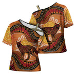 Indigenous Dingo Australia Cross Shoulder Shirt Australian Aboriginal Art Proud