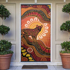 Indigenous Dingo Australia Door Cover Australian Aboriginal Art Proud
