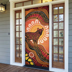Indigenous Dingo Australia Door Cover Australian Aboriginal Art Proud