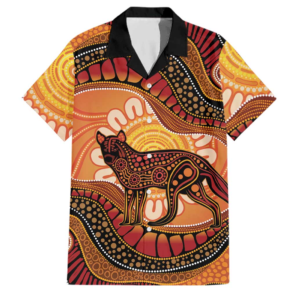 Indigenous Dingo Australia Family Matching Mermaid Dress and Hawaiian Shirt Australian Aboriginal Art Proud