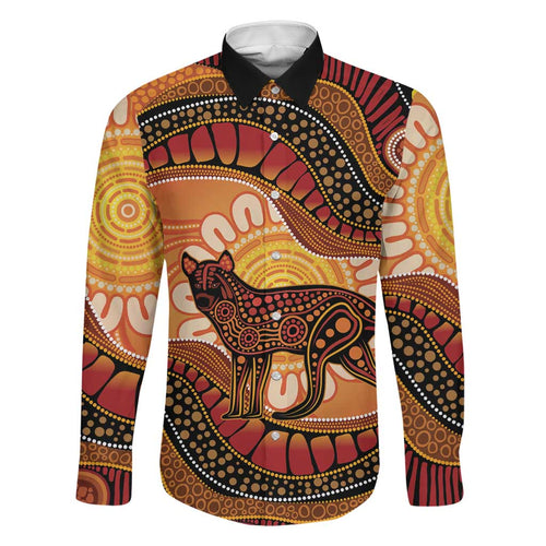 Indigenous Dingo Australia Family Matching Mermaid Dress and Hawaiian Shirt Australian Aboriginal Art Proud