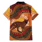 Indigenous Dingo Australia Family Matching Off The Shoulder Long Sleeve Dress and Hawaiian Shirt Australian Aboriginal Art Proud