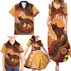 Indigenous Dingo Australia Family Matching Summer Maxi Dress and Hawaiian Shirt Australian Aboriginal Art Proud