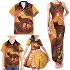Indigenous Dingo Australia Family Matching Tank Maxi Dress and Hawaiian Shirt Australian Aboriginal Art Proud