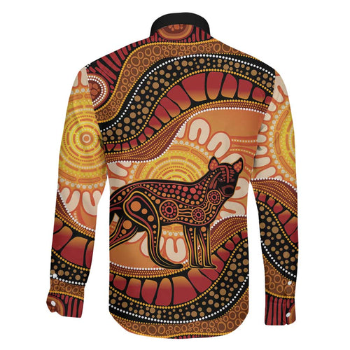 Indigenous Dingo Australia Family Matching Tank Maxi Dress and Hawaiian Shirt Australian Aboriginal Art Proud