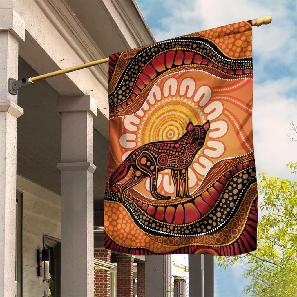 Indigenous Dingo Australia Garden Flag Australian Aboriginal Art Proud