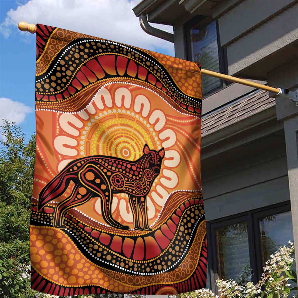 Indigenous Dingo Australia Garden Flag Australian Aboriginal Art Proud