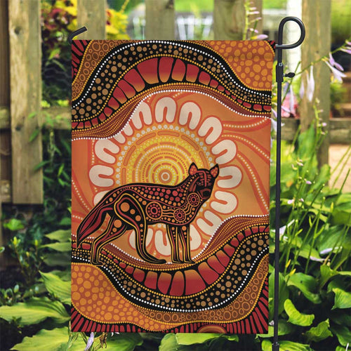 Indigenous Dingo Australia Garden Flag Australian Aboriginal Art Proud