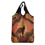 Indigenous Dingo Australia Grocery Bag Australian Aboriginal Art Proud