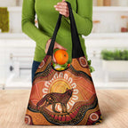 Indigenous Dingo Australia Grocery Bag Australian Aboriginal Art Proud