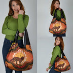 Indigenous Dingo Australia Grocery Bag Australian Aboriginal Art Proud