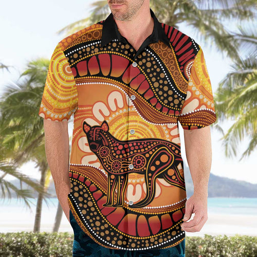 Indigenous Dingo Australia Hawaiian Shirt Australian Aboriginal Art Proud