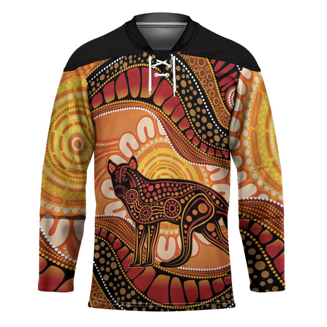 Indigenous Dingo Australia Hockey Jersey Australian Aboriginal Art Proud