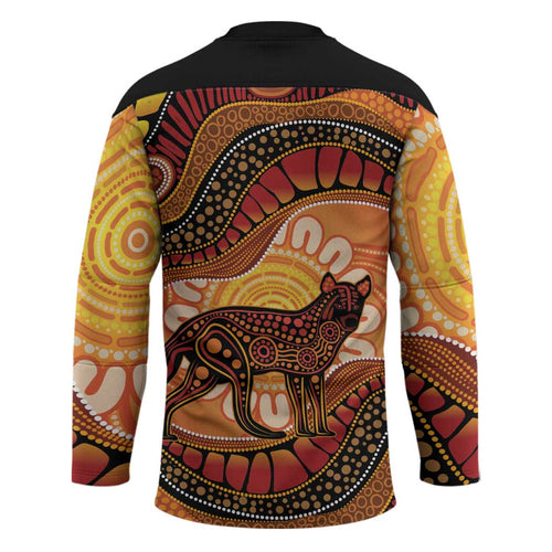 Indigenous Dingo Australia Hockey Jersey Australian Aboriginal Art Proud