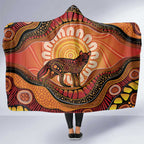 Indigenous Dingo Australia Hooded Blanket Australian Aboriginal Art Proud