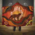 Indigenous Dingo Australia Hooded Blanket Australian Aboriginal Art Proud